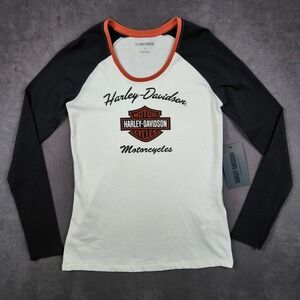 Harley Davidson Womens First-Class Long Sleeve Raglan Tee Size Small NWT